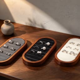 Oirlv Solid Wood Ring Storage Tray Ring Organize Home Storage Tray Jewelry Display Tray Counter Ring Rack Display Accessory Gift