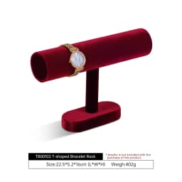 Yinbeini Velvet Bangle Bracelet Watch Display Stand T-shape Jewelry Display Stand Shop Window Showcase Props TB001