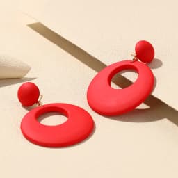 New Trendy Big Acrylic Resin Dangle Earrings For Women Long Geometric Round Hanging Drop Earring for Grils Travel Korean Jewelry