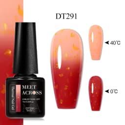 MEET ACROSS 7ml Glitter Sequins Thermal Gel Nail Polish 3 Layers Temperature Color Changing Semi Permanent UV Gel Varnish Nails