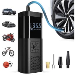 Portable Tire Inflator, 150 PSI Cordless Air Compressor with Digital Pressure Gauge, Auto Shutoff and Preset Modes, Rechargeable Air Pump for Car Tires, SUVs, Motorcycles, Bicycles, Sports Balls and Road Trips