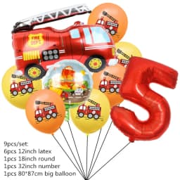 Fireman Sam Theme Happy Birthday Party Supplies Background Banner Paper Cup Plate Napkins Kids Boys Favor Balloons Decorations