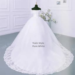 Y&M Novias Customized Off Shoulder Plus Size Vestido De Noiva Wedding Dress Long Train or Floor Appliqe Bridal Tulle Mariage
