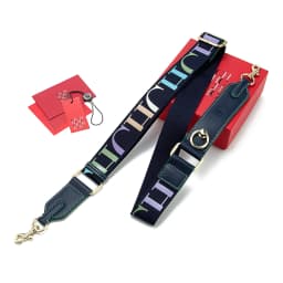 CH Wide Shoulder Bag Strap Set With Monogram Print Leather Accents And Heavy Duty Metal Hardware For Daily Use