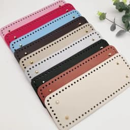 Hot Handmade Rectangular 28 * 10cm Bottom For Knitted Bag PU Leather Pad Handcraft Bag Base With Holes DIY Crochet Bag Bottom