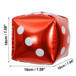 2/10/20/40pcs 18cm Cube Foil Balloons Dice Foil Ballon Casino Theme Party Adult Birthday Decor Las Vegas Party Poker Theme Party