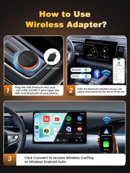 CarlinKit MIni Ultra 3 Wireless CarPlay Adapter 2026 2 IN 1 Android Auto Wireless Car AI Box For Car with CarPlay Universal Car Accessory Newest Plug and Play Spotify