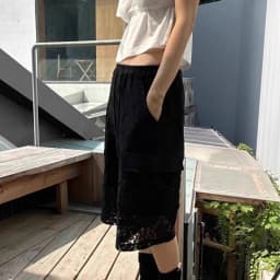 Matakawa Lace Knee Length Pants Women Solid Hollow Out Y2k Clothes Pantalones Mujer Korean Fashion Vintage Summer Trousers