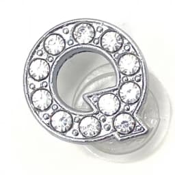 Shoe Charms Glitter Rhinestone Letter Silver Crystal Alphabet DIY Alloy Shoe Decorations Jewelry Slider Bracelet Wristbands