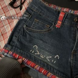 Y2k Low-waist Plaid Patchwork Jeans for Women All-match Sexy Bodycon Hot Short Pants 2026 Summer New Blue Denim Shorts