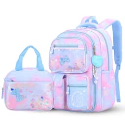 Girls 3Pcs School Backpack Set Sweet Cute Large Capacity Spine Protection Lightweight Children Primary Student Shoulder Bag