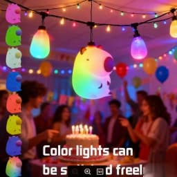Cute Capybara LED Night Light 7 Colors Touch Cartoon Silicone Bedside Sleep Lamp for Kids Birthday Gift for Children's Room
