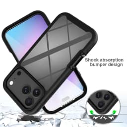 360 Full Body Protection Armor Clear Phone Case For iPhone 17 16 15 14 13 18 Pro Max Air 16e Plus Front Screen Shockproof Cover