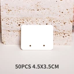 50PCS 4.5x3.5cm White Brown Black Horizontal Display Cards For Jewelry Stud Earrings Cardboard Small Business Packaging Supplies
