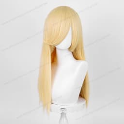 60cm Long Straight Cosplay Synthetic Wig With Bangs Golden Yellow Green Blonde Purple Heat Resistant Hair Anime Wigs + Wig Cap