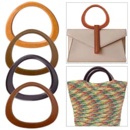 14.5cm D-shaped Wooden Bag Handle Ring Handbag Handles Replacement DIY Handmade Purse Luggage Handcrafted Accessories