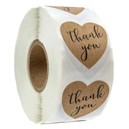50-500pcs Labels stickers Heart shape white thank you Stickers seal labels scrapbooking for Package stationery sticker 1inch
