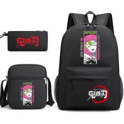 Demon Slayer Anime Print School Backpack Set 3Pcs with Shoulder Bag Pencil Case for Boys Girls