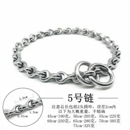 HQ SD01 Strong Solid Stainless Steel 304 Keel P Chain Dog Leash Collar for Small Middle Giant Pets Training 45-75CM Length