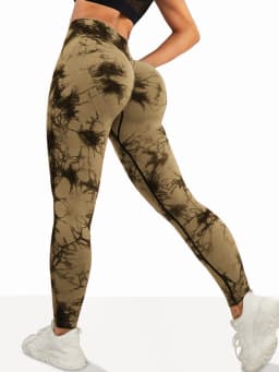 Women's Tie Dye Seamless High-Waisted Yoga Pants Tummy Control Belly Band Pants Comfortable Stretchy Leggings for Women
