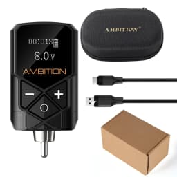 Ambition Kuark Wireless Tattoo Battery Power Supply RCA Interface 2400amh Portable LCD Display For Rotary Machine Fast Charger