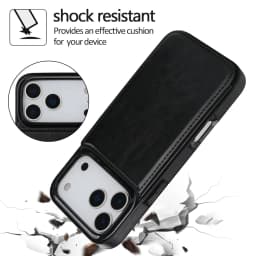 For iPhone 18 Pro/17 Pro Max/17eAir Wallet Case With Card Holder,PU Faux Leather Kickstand Card Slots Case,Double Magnetic Clasp