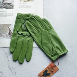 Women's Summer Full Finger Leather Gloves Breathable Single-Layer Sheepskin Fashionable Short Motorcycle Riding Gloves