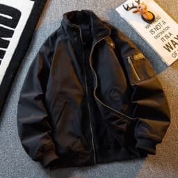 Men's Thickened Fleece Flight Jacket Winter Warm Workwear Military Style Cotton Coat Outerwear Youth Casual Cleanfit Long Sleeve