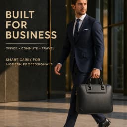 Men's Genuine Leather Briefcase Business Handbag Premium Office Work Commuter Carry Bag Luxury Gift for Men