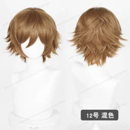 Anime Upgraded 32cm Short Flipped Ends Cosplay Wig Green Blue Purple Pink Man Women Heat Resistant Synthetic Hair