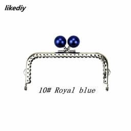 1 Piece 10.5 CM Candy Pearl Head Square Silver Metal Purse Frame Kiss Clasp Lace DIY Bag Accessories