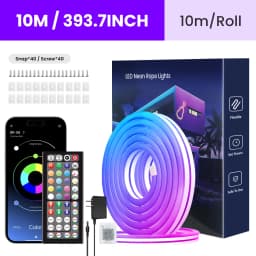Neon LED Rope Lights, LED Lights For Bedroom Flexible LED Light Strip With Remote And APP Control RGB Lighting Strip