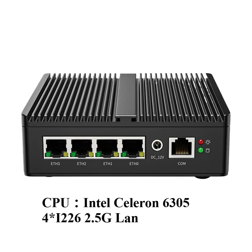 Industrial Mini PC Intel 7305 Soft Router 4xIntel I226V 2.5G LAN DDR4 NVME SSD PfSense Firewall Appliance