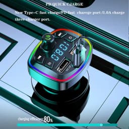 Bluetooth 5.0 FM Transmitter Receiver Car Charger Dual USB Car MP3 Player Adapter Auto Stereo Radio Handsfree Wireless Car Kits