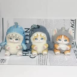 Cute Cat Doll Plush Keychain, Animal Dress Modeling, Vinyl Doll,bag Decoration Pendant,Surprise Blind Box,ideal Toy Gift Pendant
