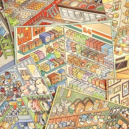 Mr.Paper 33Pcs Miniature Scene Sticker Book 3D House Landscape Stickers DIY Craft for Journal Scrapbook Collage