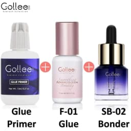 Gollee Quickly Dry Eyelash Extension Glue Lash Primer Super Bonder 0.5 Sec Fast Drying 6-8 Week Black Adhesive Professional Use