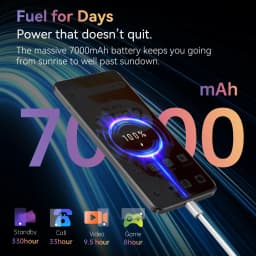 Cubot Note 60 Smartphone, Android 15, 7.2-inch 120Hz Display, Octa-core,16GB(6+10GB )RAM 128GB ROM, 48MP Camera, 7000mAh Battery