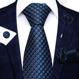 New Style 8 CM Red Paisley Tie Handkerchief Cufflink Pin Set For Men Necktie Clothing Accessories Wedding Gravatas Fit Party
