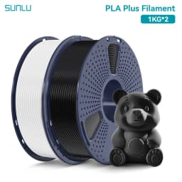 SUNLU 2Roll PLA Plus/Clear Filament 1.75mm +/- 0.02 mm 1kg Spool (2.2lbs) Neatly Arranged No Knot Filament Fit Most FDM Printer