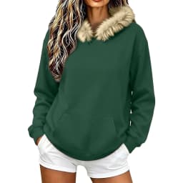 Women Fall And Winter Street Solid Color Hoodie With Pocket And Trimmed Hood Long Hoodie Tunic
