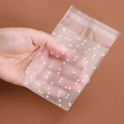 100pcs Plastic Transparent Packaging Cellophane Bags White Snowflake Dot Gift Bag DIY Self Adhesive Candy Cookie Pouch for Party