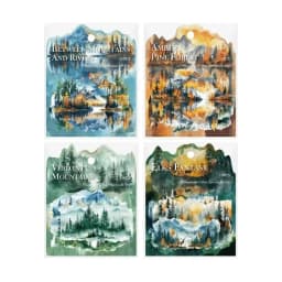 10Pcs landscape Stickers pack materials Supplies account water for Mountain decoration River manual base Scrapbook cut 125*106mm