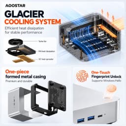 AOOSTAR MACO Mini PC AMD Ryzen AI 9 HX 470 32GB LPDDR5 8000MHz Radeon 890M WiFi 7 Dual 2.5G LAN OCuLink Dual USB4 3x M.2 NVMe