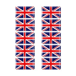 10pcs Epoxy UK United Kingdom Flag Sticker Car Interior Decoration Decal for Jaguar XE XF XJ Land Rover Range Rover Evoque Badge