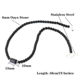 Unique Black Onyx Stone 12 Constellations Necklace For Men 19 Inches Stainless Steel Buckle Short Collar Casual Accessories Him