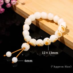 JD Natural Bodhi Root Carved Cat Claw Lucky Cat Cartoon Bracelet Women Weathered Charcoal Burn Small Cute Ethnic Style Jewelry