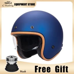 Jet Helmet DOT Open Face Helmet for Men Women Retro 3/4 Motorcycle Helmets Vintage Cafe Racer Half Face Helmet Capacete De Moto
