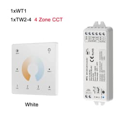 LED Smart Dimmer 2 CH 12V 24V 36V CCT LED Strip Dimming Controller Kit 2.4G RF Remote Control 4 Zone Touch Switch For TUYA Wifi