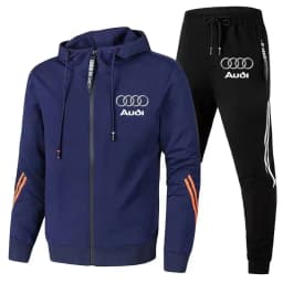 Chándal Para Hombre, Ropa Deportiva Con Logo De Audi Impreso, Jersey Con Capucha Y Cremallera + Pantalones, Conjunto De 2 Piezas